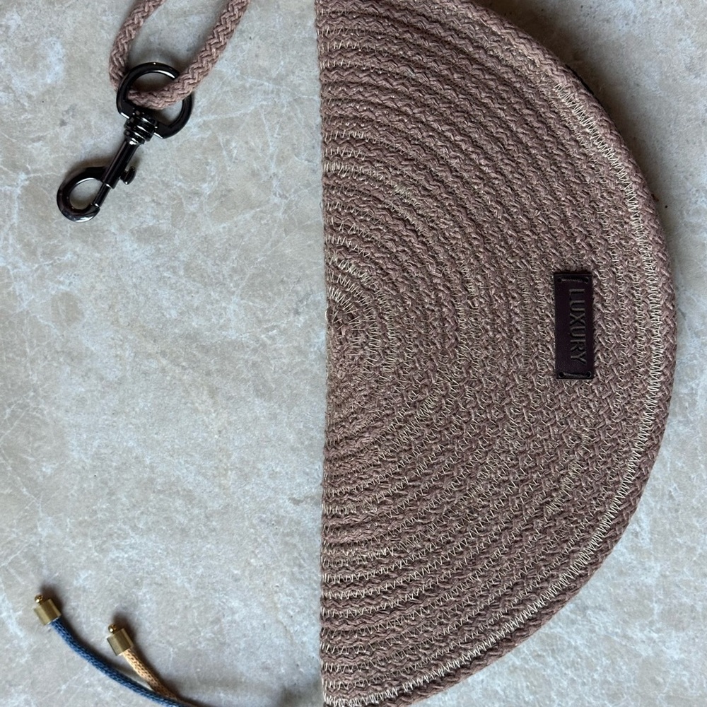 Luxury Braided Half-Moon Wristlet - Taupe